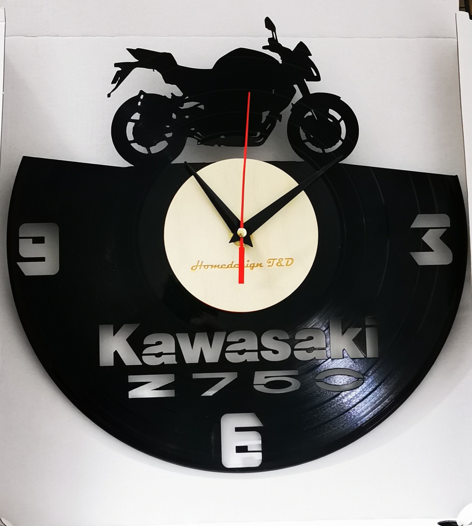 Hodiny z vinylu - kawasaki z750 Hodiny z vinylu - kawasaki z750